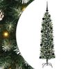 vidaXL Gervi mj&oacute; j&oacute;latr&eacute; me&eth; 150 LED me&eth; standi Gr&aelig;nn og hv&iacute;tur 150 cm