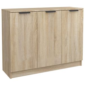 vidaXL Skenkur Sonoma Eikarlitur 90,5x30x70 cm Samsettur Vi&eth;ur