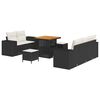 vidaXL Gar&eth;s&oacute;fa sett me&eth; p&uacute;&eth;i 8 pcs Svartur og krem Poly Rattan