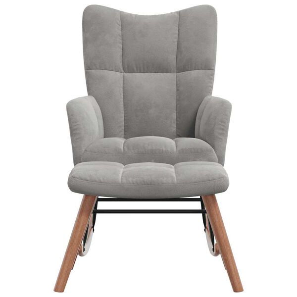 vidaXL Ruggust&oacute;ll me&eth; F&oacute;tskemli Lj&oacute;sgr&aacute;tt Flauel