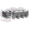 vidaXL 11 Parta Gar&eth;bor&eth;stofusett me&eth; Sessum Svart P&oacute;l&yacute;rattan