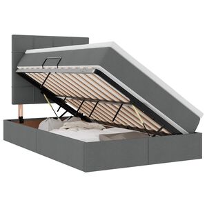 vidaXL R&uacute;m me&eth; geymslur&yacute;mi og LED D&ouml;kk gr&aacute; 120 x 200 cm P&oacute;l&yacute;ester