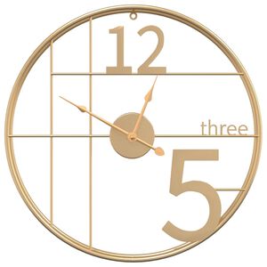 vidaXL Veggklukka Gyllt Ø50 cm Járn