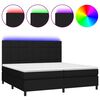 vidaXL H&oacute;lfa&eth; Springr&uacute;m me&eth; D&yacute;nu&LED Svart 200x200cm cm Tauefni