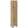 vidaXL H&aacute;bor&eth; Artisan Eik 34,5 x 34 x 180 cm Samsettur vi&eth;ur