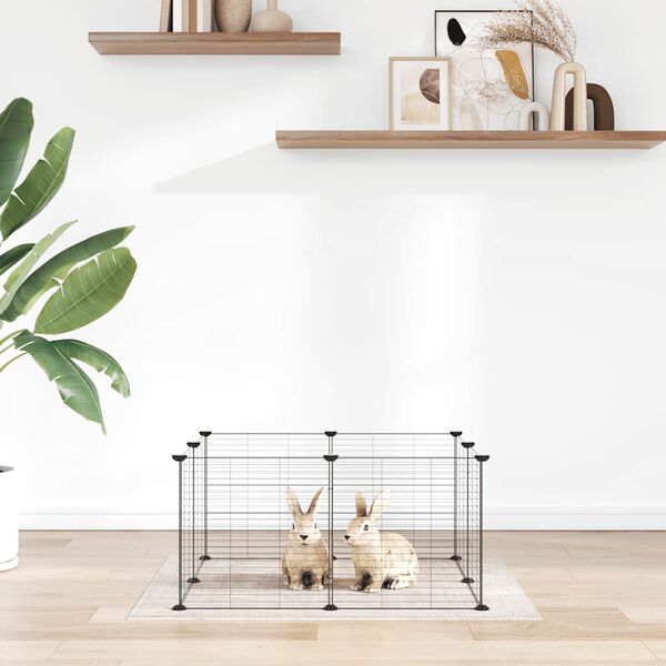 vidaXL 8-þilja gæludýrabúr svart 35x35 cm stál