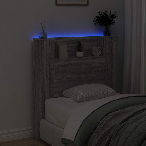 vidaXL H&ouml;f&eth;agafl Gr&aacute;r Sonoma 100 x 16,5 x 103,5 cm Samsettur vi&eth;ur