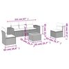 vidaXL 6 -Hluta Garðsófasett með Sessum Grátt Pólýrattan