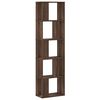 vidaXL B&oacute;kahilla me&eth; 5 Hillum Br&uacute;n Eik 45x23,5x162,5cm Samsettur Vi&eth;ur