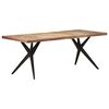 vidaXL Bor&eth;stofubor&eth; 200x90x76 cm Gegnheill Endurunninn Vi&eth;ur