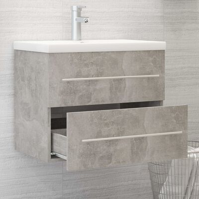804696 vidaXL Sink Cabinet Concrete Grey 60x38,5x48 cm Chipboard