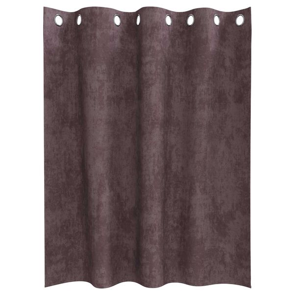 vidaXL Flauels skaut með gluggatjöldum 2 pcs Brúnn 140 x 140 cm Flauel