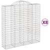 vidaXL Bogadreginn Grj&oacute;tkassi 8 stk. 200x50x200/220 cm Sinkh&uacute;&eth;a&eth; J&aacute;rn