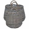 vidaXL Pl&ouml;ntuk&ouml;rfu me&eth; geymslu 2 pcs Gr&aacute;r Lacak Rattan