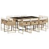 vidaXL 11 Hluta Gar&eth;s&oacute;fasett me&eth; Sessum Drapplitu&eth; P&oacute;l&yacute;rattan