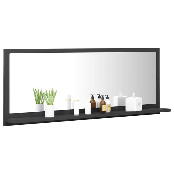 vidaXL Ba&eth;herbergisspegill Gr&aacute;r 100x10,5x37 cm Samsettur Vi&eth;ur