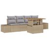 vidaXL Gar&eth;s&oacute;fa sett me&eth; geymslu 5 pcs Drapplita&eth;ur Poly rattan
