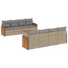 vidaXL 9 Hluta Gar&eth;s&oacute;fasett me&eth; Sessum Drapplita&eth; P&oacute;l&yacute;rattan
