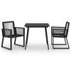 vidaXL 3 Parta &Uacute;tibor&eth;stofusett PVC Rattan Svart