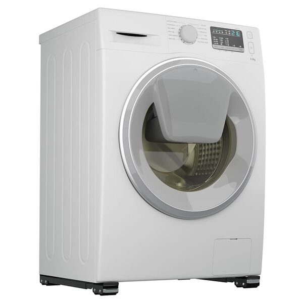 vidaXL Þvottavélabotn 2 pcs Svartur 72 x 5 x 4,5 cm Ryðfrítt Stál