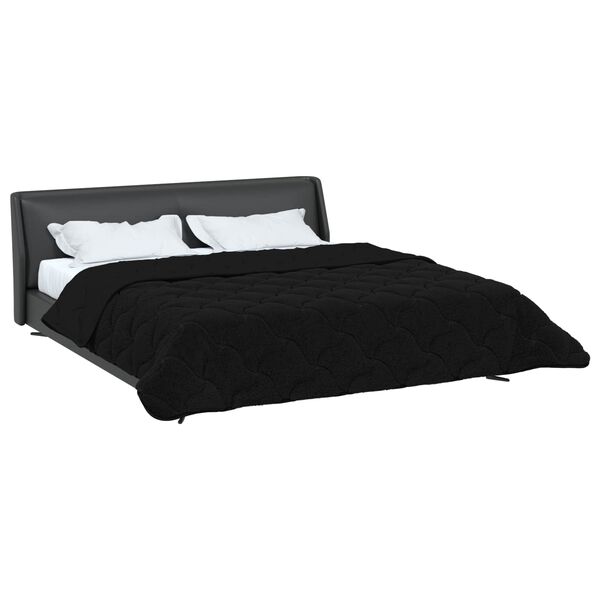 vidaXL Full &aacute;rs d&yacute;na Svartur 200 x 200 cm Microfiber og Teddy f&oacute;&eth;ri&eth;