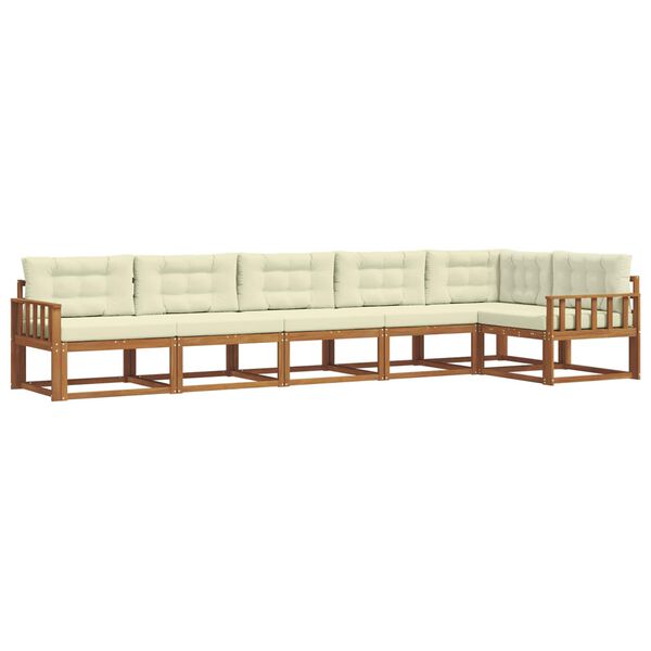 vidaXL &Uacute;ti s&oacute;fasett me&eth; p&uacute;&eth;i 6 pcs N&aacute;tt&uacute;rulegt og Krem