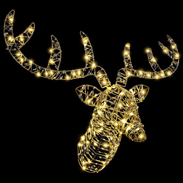 vidaXL Hreinrekka Draga Sleða með 140 LED Hlýr hvítur 60 cm PET