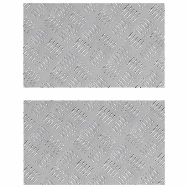 vidaXL Stigaplata R&eacute;tthyrningur 2 pcs Silfur 50 x 30 cm &Aacute;l