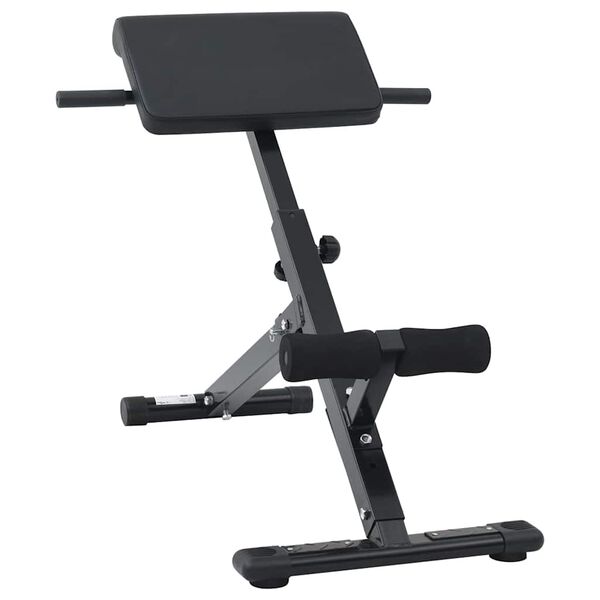 vidaXL Hyperextension bekkur Svartur 100.5 x 70 x 78 cm Dufth&uacute;&eth;a&eth; st&aacute;l