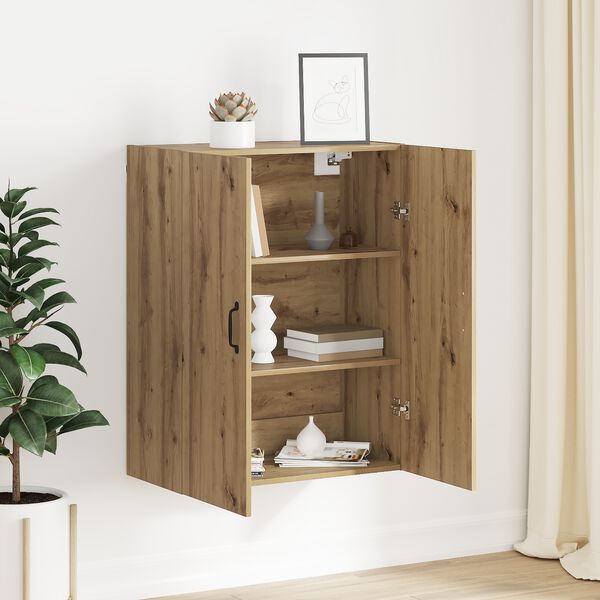 vidaXL Veggsk&aacute;pur Artisan Eik 69,5 x 34 x 90 cm Samsettur vi&eth;ur