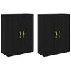 vidaXL Vegghengdur sk&aacute;pur 2 pcs Svartur Eik 69,5 x 34 x 90 cm