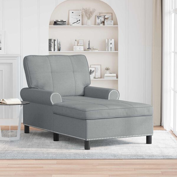 vidaXL Chaise Lounge me&eth; p&uacute;&eth;i Lj&oacute;sgr&aacute;r 91 x 157 x 91 cm d&uacute;kur