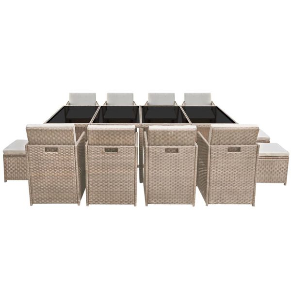 vidaXL 13 stk. &Uacute;tigar&eth;h&uacute;sgagnasett me&eth; P&uacute;&eth;um P&oacute;l&yacute;rattan Drapplita&eth;