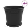 vidaXL Pl&ouml;ntupottar 24 pcs Svartur &Oslash; 19 x 16 cm Plast