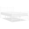 vidaXL R&uacute;mgrind &uacute;r M&aacute;lmi me&eth; H&ouml;fu&eth;gafli & F&oacute;tagafli Hv&iacute;t 120x200 cm