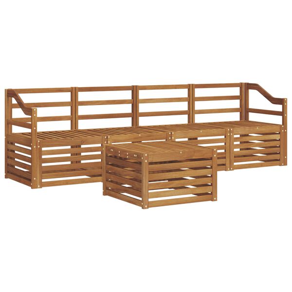 vidaXL S&oacute;fasett 5 pcs N&aacute;tt&uacute;rulegur Hrein akas&iacute;utr&eacute;