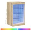 vidaXL Skenkur me&eth; LED Lj&oacute;sum Sonoma Eik 41x37x67 cm