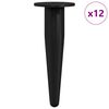 vidaXL F&aelig;tur fyrir h&uacute;sg&ouml;gn 12 pcs Svartur &Oslash; 40 x 98 mm J&aacute;rn