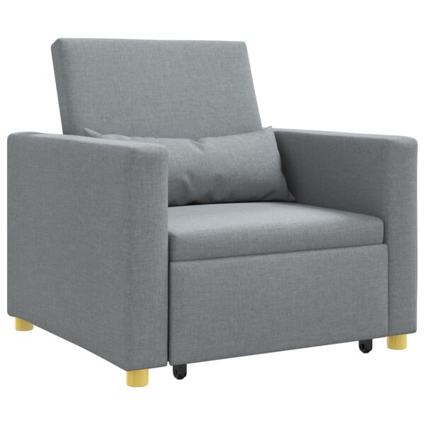 vidaXL Dregin s&oacute;fi me&eth; r&uacute;m me&eth; hj&oacute;l Lj&oacute;sgr&aacute;tt 90 x 165 x 87 cm d&uacute;kur