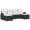vidaXL Gar&eth;s&oacute;fa sett me&eth; p&uacute;&eth;i me&eth; geymslu 6 pcs Svartur Poly rattan