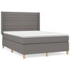 vidaXL H&oacute;lfa&eth; Springr&uacute;m me&eth; D&yacute;nu D&ouml;kkgr&aacute;tt 140x190 cm Efni