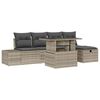 vidaXL Gar&eth;s&oacute;fa sett 6 pcs Lj&oacute;sgr&aacute;r p&oacute;l&yacute;rattan
