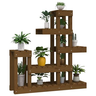 vidaXL Plant Stand Honey Brown 92x25x97 cm Solid Wood Furu