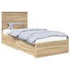 vidaXL Ramsv&iacute;k Sonoma Eik og Silfur 75 x 190 cm Samsettur vi&eth;ur