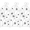 vidaXL Gar&eth;hefti me&eth; l&aacute;s 3 pcs Svartur 112 x 39,5 cm St&aacute;l
