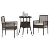 vidaXL Garður borðsett 3 pcs Brúnn Poly rattan
