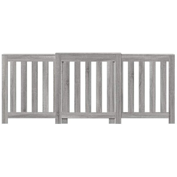 vidaXL Ofnhl&iacute;f Gr&aacute;ir Sonoma 205x21,5x83,5 cm Samsettur Vi&eth;ur