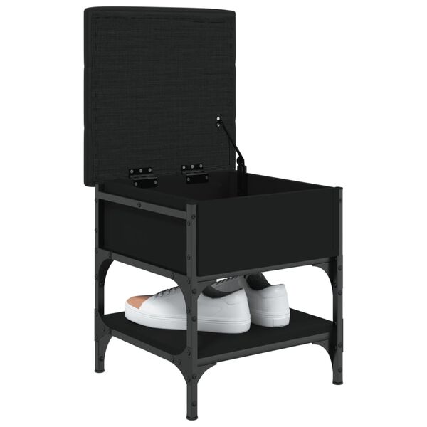 vidaXL Skóbekkur Svartur 42x42x45 cm Samsettur Viður