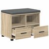 vidaXL Hallarbekk Sonoma Eik 60 x 38 x 46 cm Virkur tr&eacute; og d&uacute;kur