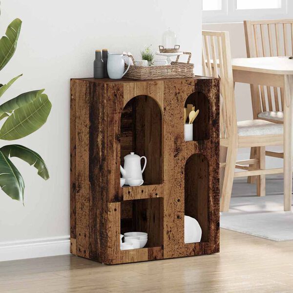 vidaXL Vi&eth;beinteyfla Gamalt timbur 59 x 35 x 80.5 cm Samsettur vi&eth;ur